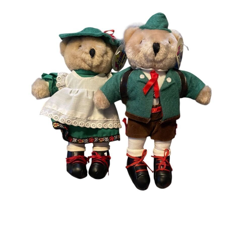 New Sunny Toys Kids Multicolor Boy Girl Teddy Bear German Outfit Plushy Set 9"